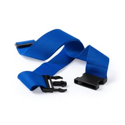 A blue strap featuring black buckle clips. The design is simple and functional, suitable for various uses.