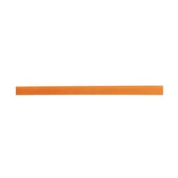An orange ribbon, smooth and straight, suitable for various decorative uses.