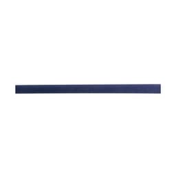 A narrow navy blue ribbon, featured as a product named "Menas hatband," with a branding logo.