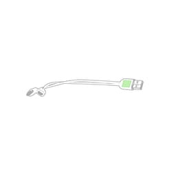 A green Vitral Charging Cable with USB connectors for charging devices. It features a simple design and a logo.
