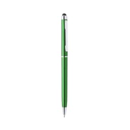 A green Alfil ballpoint pen with a sleek design, featuring a stylus tip and a silver clip.