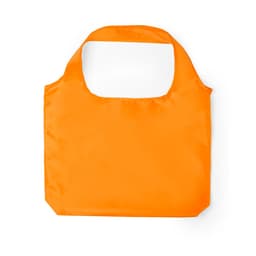 An orange foldable bag with a wide opening and no visible branding.