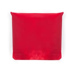 A foldable bag in bright red, featuring a simple design and a small logo.