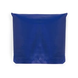 A foldable bag in a vibrant blue colour, featuring a simple design and a logo.