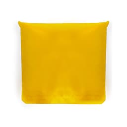 A foldable bag in a bright yellow colour, with a simple design and a branding logo.