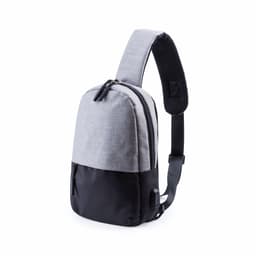 A grey and black Versox Bag with a single shoulder strap and multiple zippered compartments. It features a logo.