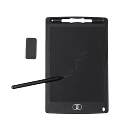 A black writing tablet with a stylus and an eraser, featuring a smooth display surface for writing.