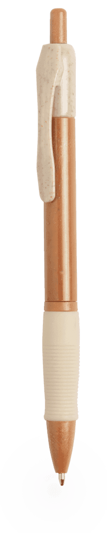 A gold and beige Rosdy Pen with a textured grip and a clip for easy attachment.