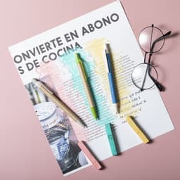 A collection of pens in green, blue, and natural colours laid on a sheet of paper and accompanied by glasses and chalk.