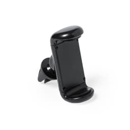 A black car phone holder with a robust design and adjustable grip, featuring a mounting mechanism.