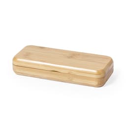 A bamboo box with a smooth finish, featuring a seamless design and a small opening at the front.
