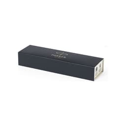 A sleek black box with a logo, designed for packaging a writing instrument.