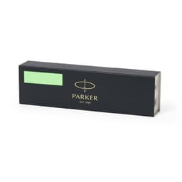 A black pen box with a logo and a green label, designed for the Vector XL Roller metal pen.