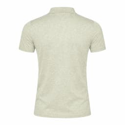 A light grey polo shirt with a classic collar and short sleeves, featuring a small logo on the side.