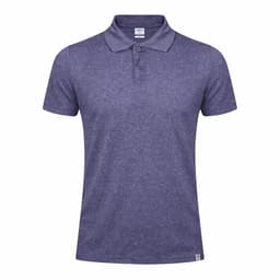 A purple polo shirt featuring a classic collar and short sleeves, with a small logo on the side.