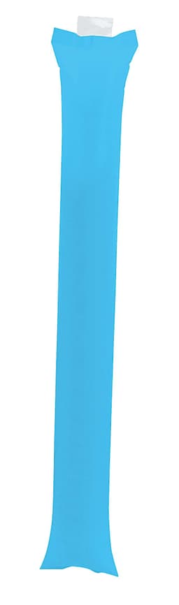 A blue inflatable cheering stick with a seal at the top, designed for fun and engagement.