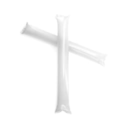 Two white inflatable tubes are arranged in a cross formation, featuring a simple design with no visible branding.