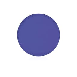 A purple frisbee with a smooth surface and a rounded shape, featuring a logo in the centre.