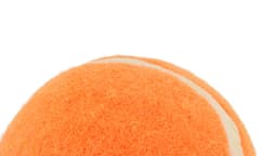 An orange pet ball with white stripes, designed for playtime and interactive fun. Features a soft texture.