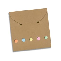 A Cameo Pocket Pad featuring a kraft paper envelope with five colored sticky notes in pastel shades.