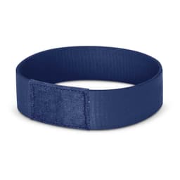 A Dazzler Wrist Band in navy blue, made from durable fabric, featuring a secure fastening for events and exhibitions.