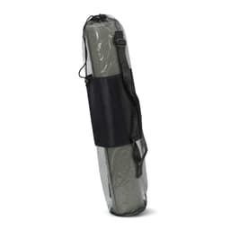 A rolled-up Zen Yoga Mat is featured in a mesh carrying bag, showcasing its compact and portable design.