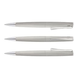 A sleek collection of Lamy Studio Pens in a silver finish, featuring a streamlined design and polished metal accents.