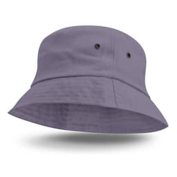 A Bondi Bucket Hat in a soft purple hue featuring a classic wide brim and ventilation eyelets.