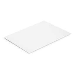 A2 Desk Planner with 50 leaves in plain white, featuring a simple design and a logo in one corner.