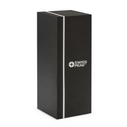 A sleek black gift box featuring a logo, designed to hold a promotional product.