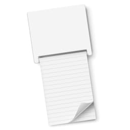 A white magnetic memo pad with a lined notepad that pulls out from the top. It has a simple design.