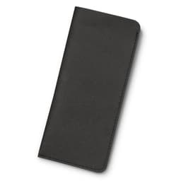 A black sunglass pouch with a textured finish and a discreet logo. Ideal for storing sunglasses securely.