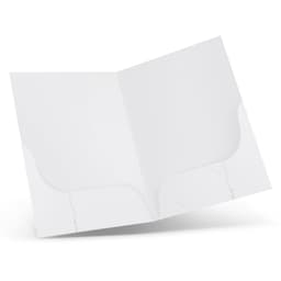 A white A4 presentation folder featuring twin pockets for document storage and organisation.
