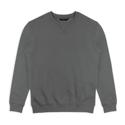 A classic unisex sweatshirt in grey, featuring a crew neck and long sleeves. The design includes a logo.