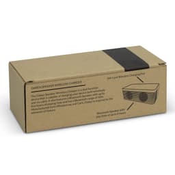 A rectangular box for the NATURA Oaken Speaker Wireless Charger, featuring a cork design and a logo.