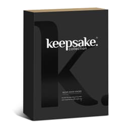 A black box featuring a logo, containing a recipe book holder from the Keepsake collection.