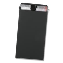 A large dark grey gift box featuring a chocolate bar and a logo. The box is elegantly designed with a sleek finish.