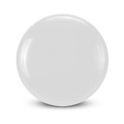 Aero Flyer - Small in white, featuring a smooth surface with circular groove detailing and a central disc shape.